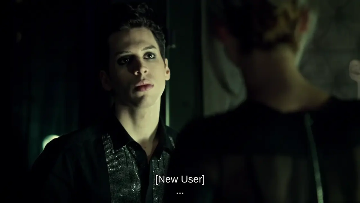 A scene from Oprhan Black where Felix visits Club  Neolution. Felix represents a new Fediverse user while the Neolutionist represents lemmy.ml.  Lemmy.ml preaches communism and Felix / New User sadly says "Oh. There's an -ism".