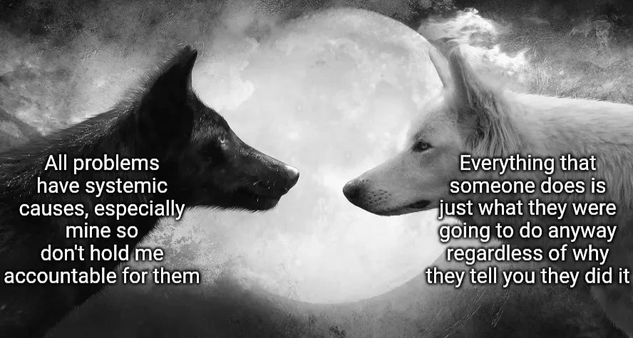 Inside me there are two shit takes