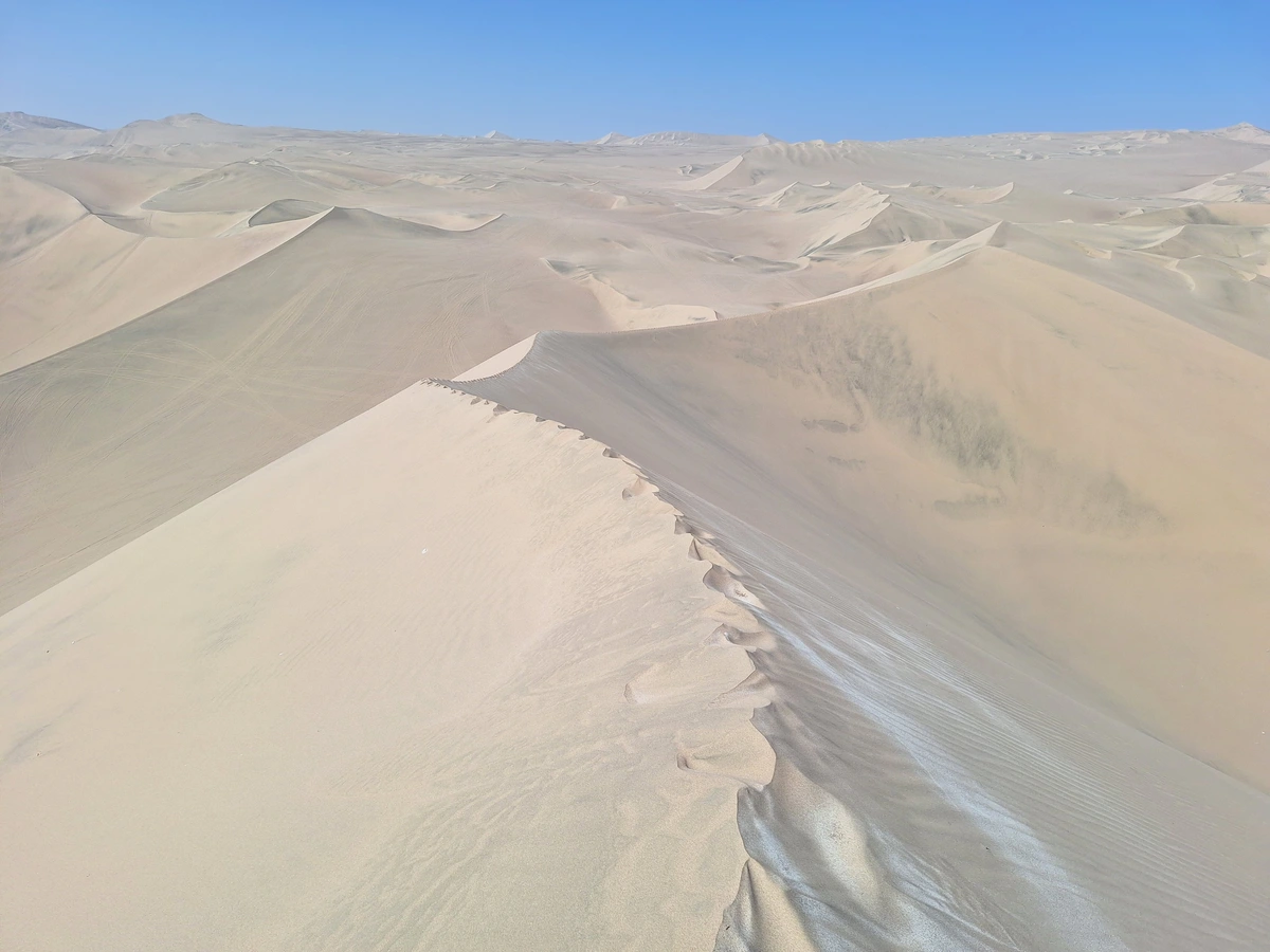 The dunes around Huacachina, Peru. Some are 600 meters high.